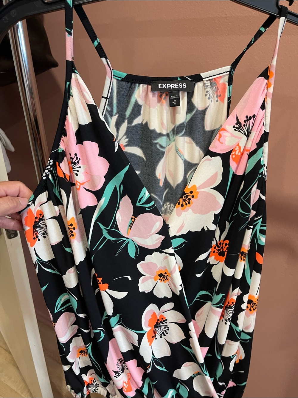 Express Floral Print Blouse in Black, Cream, Pink, Mint